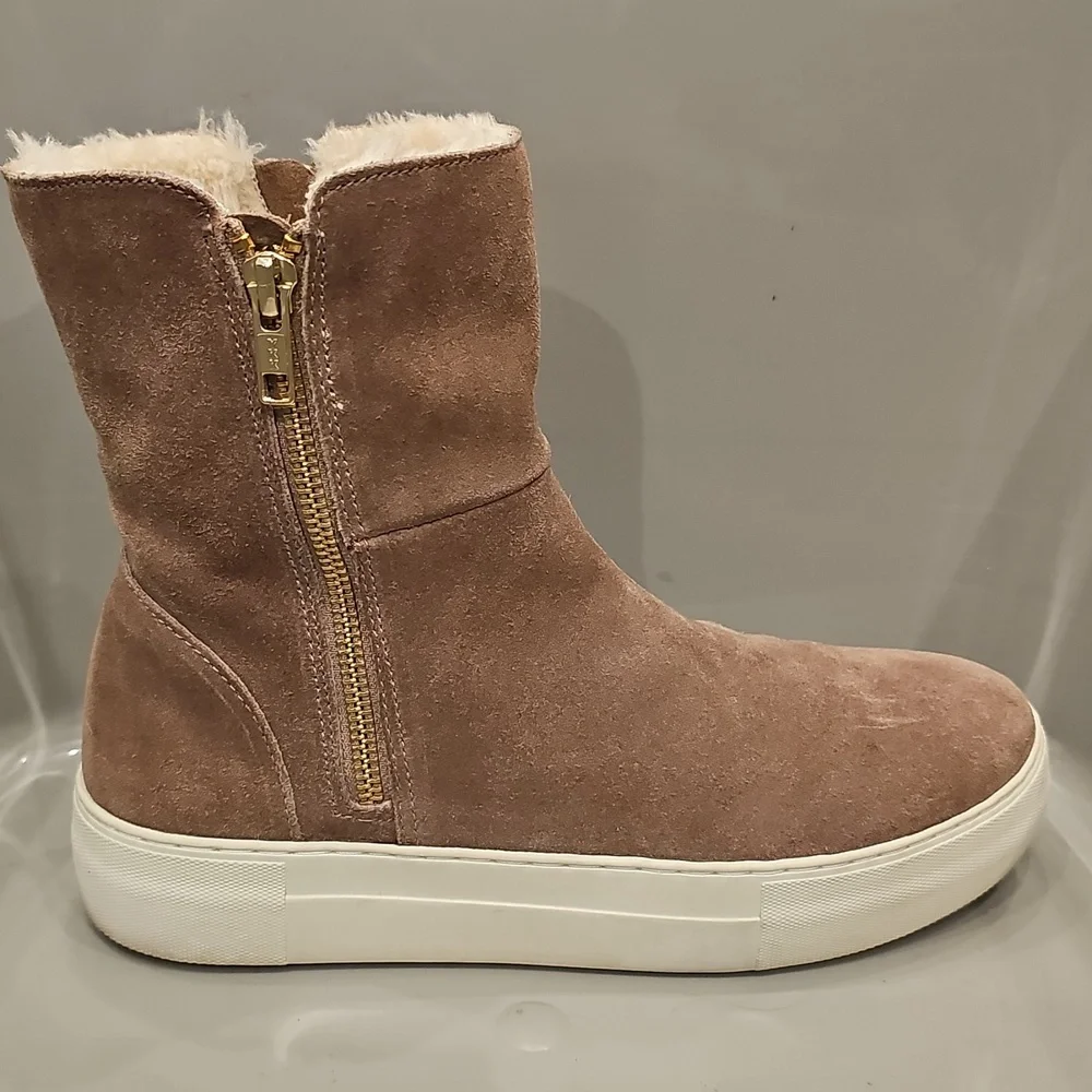 J/SLIDES Waterproof 2-Way Suede w/ Faux Fur Booties